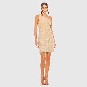 NWT Mac Duggal One Shoulder Crystal Drop Dress Style 10973 - size 12